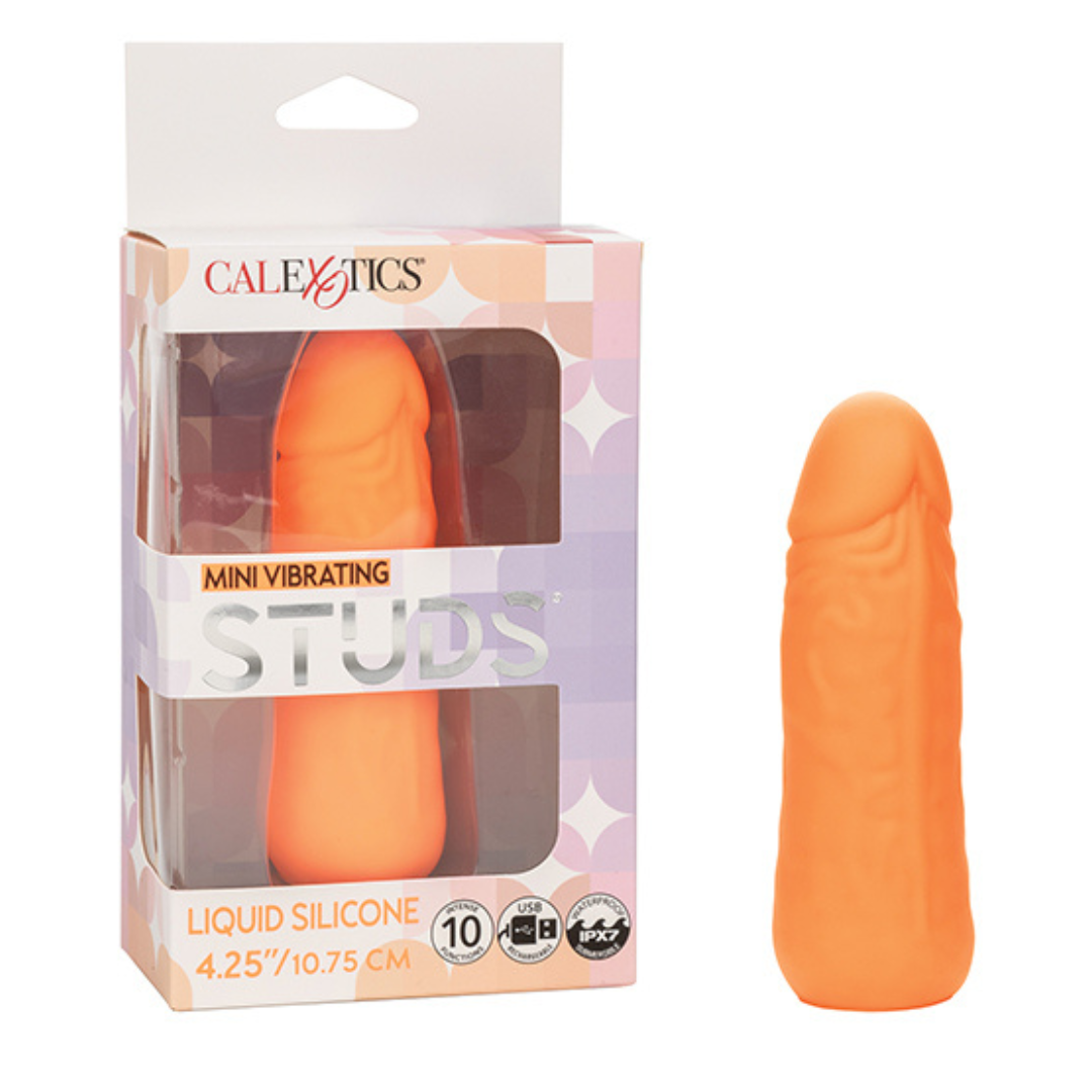 Silicone Studs Mini Vibrating Studs - Orange