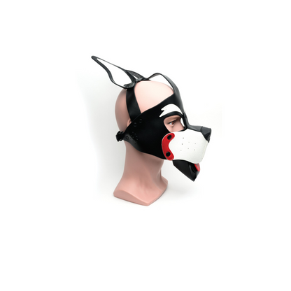 665 Playful Pup Hood - O/S Black/White/Red