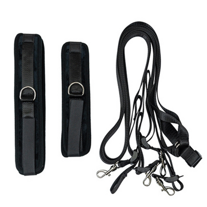 Punishment 5-Piece Bed Restraint Kit | Ultimate Black Bondage Set for Full-Body Restraint