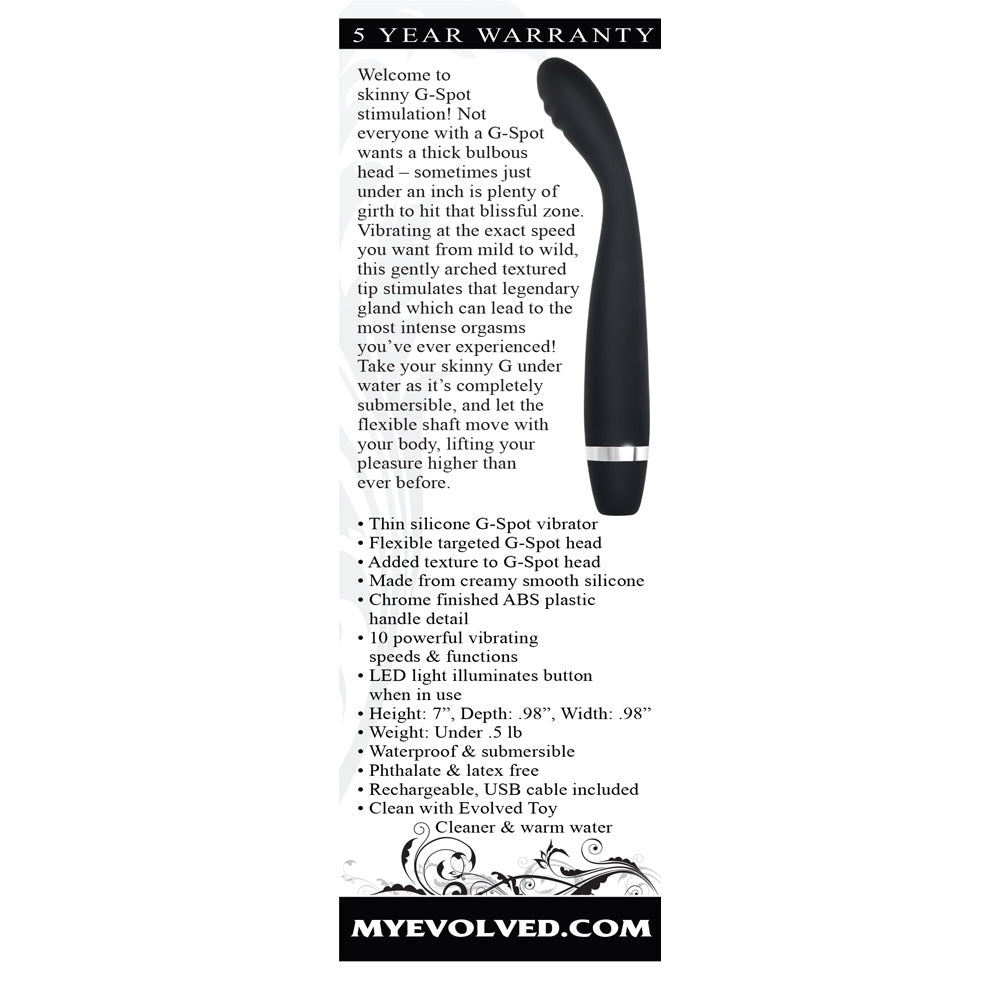 Evolved Skinny G Vibrator, Black