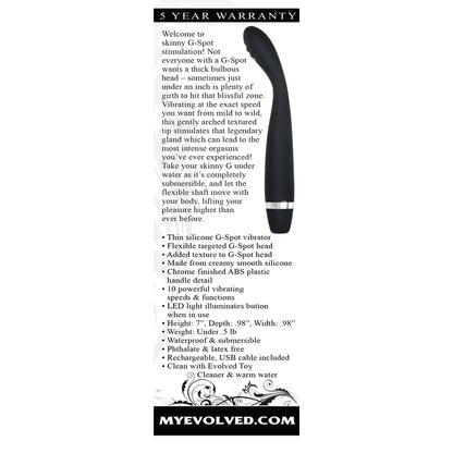 Evolved Skinny G Vibrator, Black