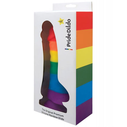 Pride Dildo w/Balls - Rainbow