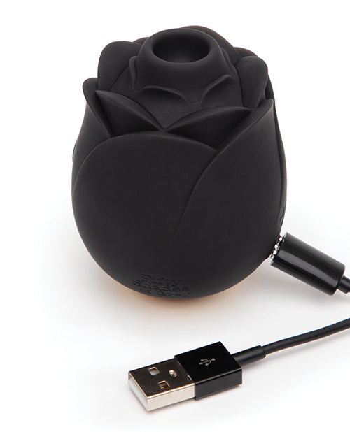 Fifty Shades of Grey Hearts & Flowers Clitoral Suction Rose Vibrator - Black