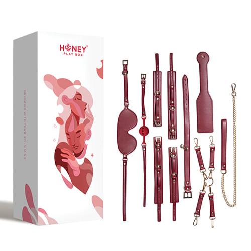 Honey Play Box | Kinky Play Box Red Passion 8 pc Set Bondage Kit - Red