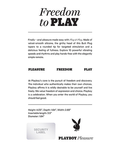 Playboy | Pleasure Plug & Play Butt Plug