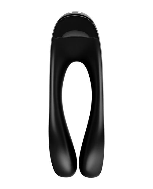 Satisfyer Candy Cane Finger Vibrator (Black/ Orange)