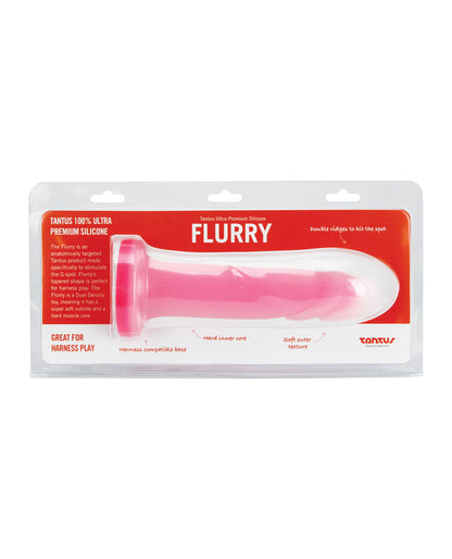 Tantus | Flurry Rose Quartz Silicone G-Spot Dildo | Dual Density Realistic Feel