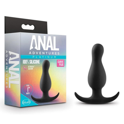 Anal Adventures Platinum By Blush® | Curve Curved Black 3.5-Inch Anal Plug