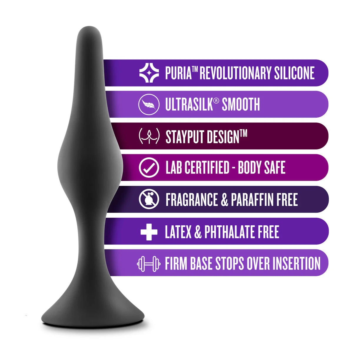 Anal Adventures Platinum By Blush® | Beginner Kit Black Anal Plug