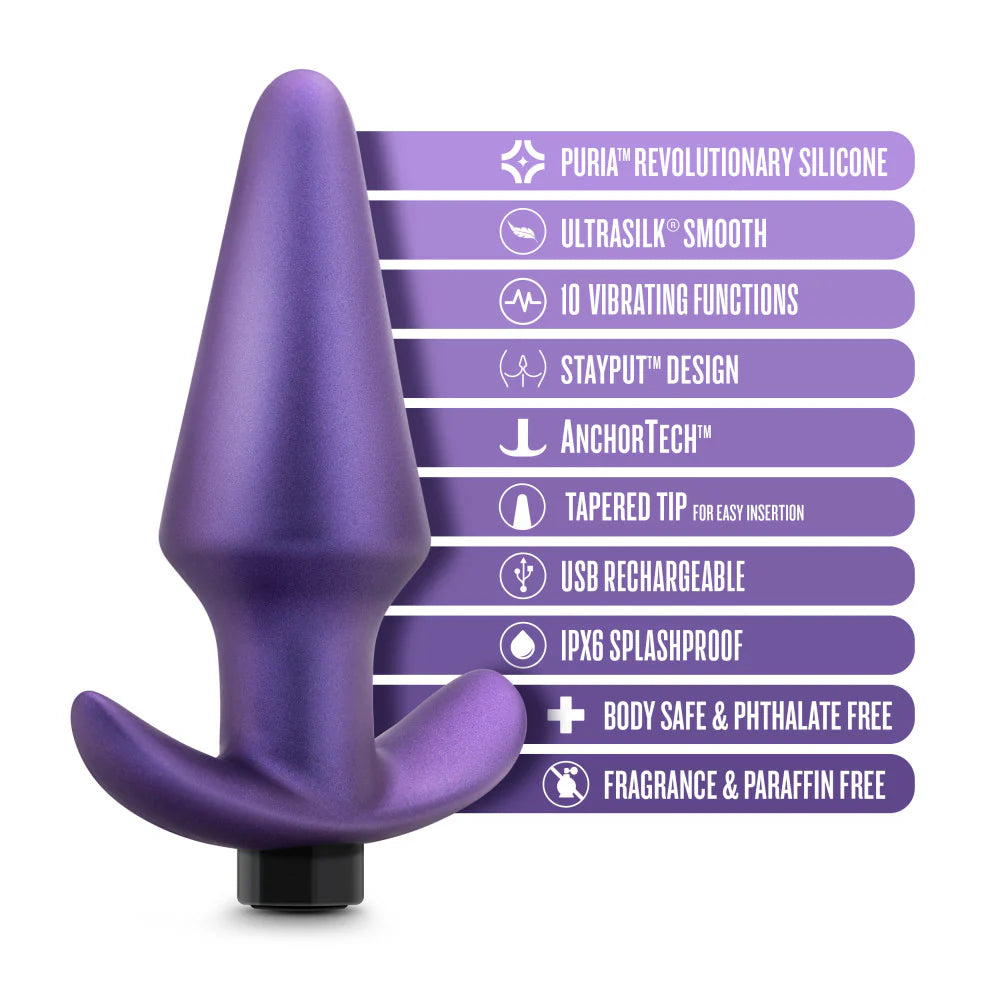 Anal Adventures Matrix By Blush® | Interstellar Plug: Tapered Tip For Easy Insertion And Training in Astro Violet | With Stayput™ Technology & AnchorTech™ Base