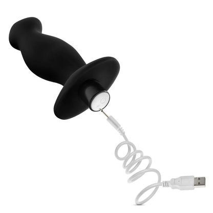 Anal Adventures Platinum By Blush® | Prostate Massager 02  Curved Black 4.25-Inch Vibrating Rechargeable Anal Plug