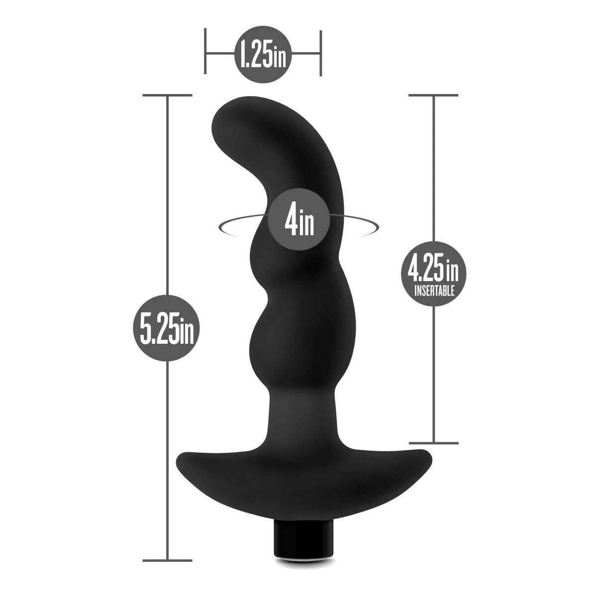 Anal Adventures Platinum By Blush® | Prostate Massager 03  Black 6-Inch Vibrating Rechargeable Anal Plug