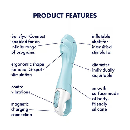 Satisfyer Air Pump Vibrator 5+ - Blue