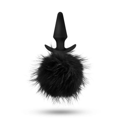 Anal Adventures Platinum By Blush® | Rabbit Tail Black 6.75-Inch Anal Plug