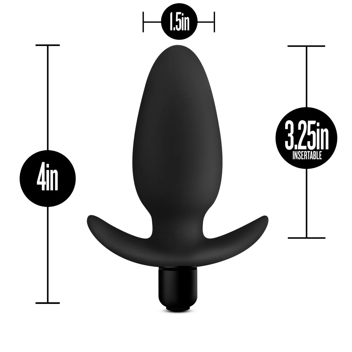 Anal Adventures Platinum By Blush® | Saddle Black 4.5-Inch Vibrating Anal Plug