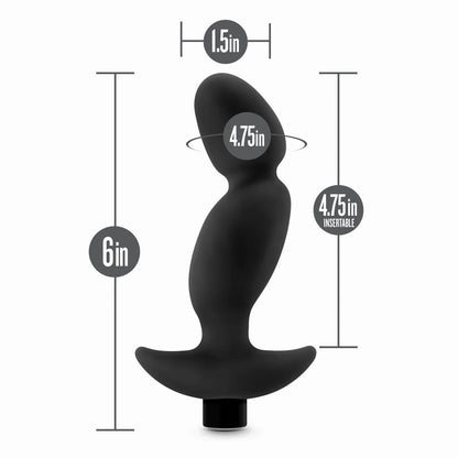 Anal Adventures Platinum By Blush® | Prostate Massager 04  Black 6.5-Inch Vibrating Rechargeable Anal Plug